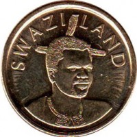 obverse of 1 Lilangeni - Mswati III (2009 - 2011) coin with KM# 60 from Swaziland. Inscription: SWAZILAND