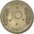 reverse of 10 Seniti - Salote Tupou III (1967) coin with KM# 7 from Tonga. Inscription: TONGA 10 SENITI