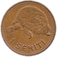 Tonga coin 1 Seniti - Taufa'ahau Tupou IV (1968) reverse reverse of 1 Seniti - Taufa'ahau Tupou IV (1968) coin with KM# 27 from Tonga. Inscription: 1 SENITI