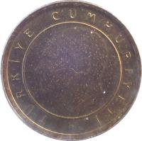 Turkey coin 1 Yeni Kuruş (2005 - 2008) obverse obverse of 1 Yeni Kuruş (2005 - 2008) coin with KM# 1164 from Turkey. Inscription: TÜRKİYE CUMHURİYETİ ·