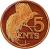 reverse of 5 Cents (1976 - 2014) coin with KM# 30 from Trinidad and Tobago. Inscription: 5 CENTS