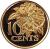 reverse of 10 Cents (1976 - 2014) coin with KM# 31 from Trinidad and Tobago. Inscription: 10 CENTS