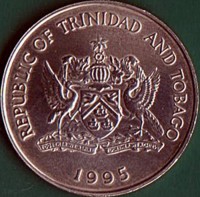 Trinidad and Tobago coin 1 Dollar - 50 Years of the F.A.O. - Food For All (1995 - 1999) obverse obverse of 1 Dollar - 50 Years of the F.A.O. - Food For All (1995 - 1999) coin with KM# 61 from Trinidad and Tobago. Inscription: REPUBLIC OF TRINIDAD AND TOBAGO TOGETHER WE ASPIRE TOGETHER WE ACHIEVE 1995