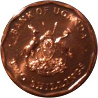 Uganda coin 2 Shillings (1987) obverse obverse of 2 Shillings (1987) coin with KM# 28 from Uganda. Inscription: · BANK OF UGANDA · FOR GOD AND MY COUNTRY TWO SHILLINGS