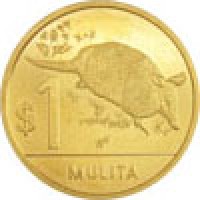 reverse of 1 Peso Uruguayo - Native fauna of Uruguay: Armadillo (2011 - 2012) coin with KM# 135 from Uruguay. Inscription: $1 MULITA