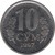 reverse of 10 So'm (1997 - 2000) coin with KM# 10 from Uzbekistan. Inscription: 10 СЎМ 1997