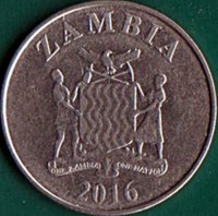 Zambia coin 1 Kwacha (2012 - 2016) obverse obverse of 1 Kwacha (2012 - 2016) coin with KM# 209 from Zambia. Inscription: ZAMBIA 2016