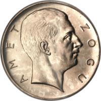Albania coin 5 Franga Ar - Zog I (1926 - 1927) obverse obverse of 5 Franga Ar - Zog I (1926 - 1927) coin with KM# 8 from Albania. Inscription: AMET ZOGU