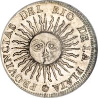 Argentina coin 1 Real (1813 - 1815) reverse reverse of 1 Real (1813 - 1815) coin with KM# 2 from Argentina.