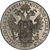 reverse of 1 Thaler - Franz I (1817 - 1824) coin with KM# 2162 from Austria. Inscription: HVN · BOH · LOMB · ET VEN · GAL · LOD · IL · REX · A · A · 1823