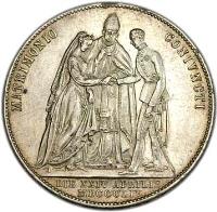 reverse of 2 Gulden - Franz Joseph I - Wedding (1854) coin with X# M3 from Austria.