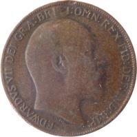 obverse of 1 Penny - Edward VII (1902 - 1910) coin with KM# 794 from United Kingdom. Inscription: EDWARDVS VII DEI GRA: BRITT: OMN: REX FID: DEF: IND: IMP: