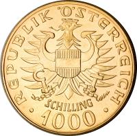 Austria coin 1000 Schilling - Babenberg Dynasty (1976) obverse obverse of 1000 Schilling - Babenberg Dynasty (1976) coin with KM# 2933 from Austria.