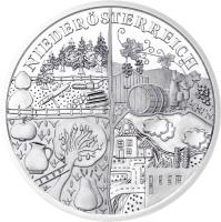 reverse of 10 Euro - Niederösterreich - Silver Issue (2013) coin with KM# 3221a from Austria. Inscription: NIEDERÖSTERREICH