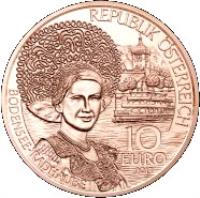 obverse of 10 Euro - Vorarlberg (2013) coin with KM# 3224 from Austria. Inscription: REPUBLIK ÖSTERREICH AUSTRIA BODENSEE-RADHAUBE 10 EURO 2013