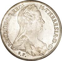 obverse of 1 Taler - Maria Theresa (1773 - 1780) coin with KM# 22 from Austrian States.