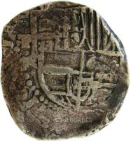 obverse of 8 Reales - Felipe IV - Colonial Cob Coinage (1625 - 1648) coin with KM# 19a from Bolivia.