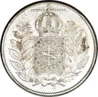 reverse of 1000 Réis - Pedro II (1849 - 1852) coin with KM# 459 from Brazil.