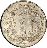 reverse of 2 Jiao - Xuantong (1910) coin with Y# 29 from China.