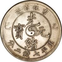 China coin 7 Mace and 2 Candareens - Guangxu (1900) obverse obverse of 7 Mace and 2 Candareens - Guangxu (1900) coin with Y# 183a from China.