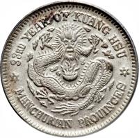 China coin 1 Mace and 4.4 Candareens - Guangxu (1907) reverse reverse of 1 Mace and 4.4 Candareens - Guangxu (1907) coin with Y# 210a from China. Inscription: 33rd YEAR OF KUANG HSU MANCHURIN PROVINCES