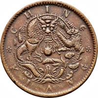 China coin 10 Cash - Guangxu - CHING KIANG (1905) reverse reverse of 10 Cash - Guangxu - CHING KIANG (1905) coin with Y# 77 from China. Inscription: CHING KIANG