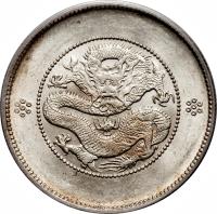 China coin 3 Mace and 6 Candareens - Guangxu (1911 - 1949) reverse reverse of 3 Mace and 6 Candareens - Guangxu (1911 - 1949) coin with Y# 257 from China.