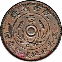 China coin 2 Fen (1928) reverse reverse of 2 Fen (1928) coin with Y# 436 from China.