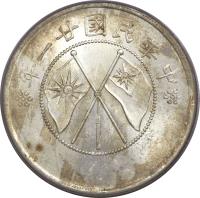China coin 1/2 Yuan (1932) obverse obverse of 1/2 Yuan (1932) coin with Y# 492 from China. Inscription: 年一廿國民華中