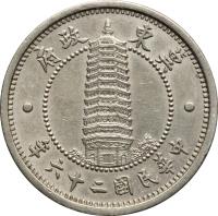 China coin 1 Jiao - Jidong Bank (1937) obverse obverse of 1 Jiao - Jidong Bank (1937) coin with Y# 519 from China.