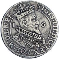 Danzig coin 1 Ort 1/4 Thaler - Sigismund III (1623) obverse obverse of 1 Ort 1/4 Thaler - Sigismund III (1623) coin with KM# 15 from Danzig. Inscription: SIGIS:III:D:G:REX · POL · M:D:L · R:PR · 1 6