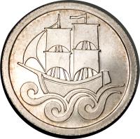 Danzig coin 1/2 Gulden (1923 - 1927) reverse reverse of 1/2 Gulden (1923 - 1927) coin with KM# 144 from Danzig.