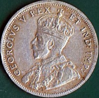 obverse of 1 Florin - George V (1920 - 1921) coin with KM# 17 from British East Africa. Inscription: GEORGIVS V REX ET IND:IMP: