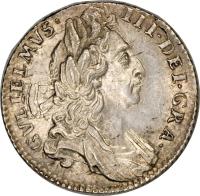 England coin 6 Pence - William III (1695 - 1697) obverse obverse of 6 Pence - William III (1695 - 1697) coin with SP# 3520 from England. Inscription: GVLIELMUS · III · DEI · GRA ·