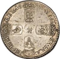 England coin 6 Pence - William III (1695 - 1697) reverse reverse of 6 Pence - William III (1695 - 1697) coin with SP# 3520 from England. Inscription: MAG · BR · FRA · ET · HIB REX · 16 96 ·