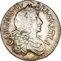 England coin 2 Pence - Charles II - Maundy Coinage (1668 - 1684) obverse obverse of 2 Pence - Charles II - Maundy Coinage (1668 - 1684) coin with SP# 3388 from England. Inscription: CAROLVS · II · DEI · GRATIA