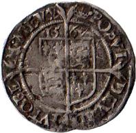 England coin 1 Penny - Elizabeth I (1565 - 1578) reverse reverse of 1 Penny - Elizabeth I (1565 - 1578) coin with SP# 2570 from England.