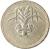 reverse of 1 Pound - Elizabeth II - Royal Diadem: Wales - Welsh Leek; 3'rd Portrait (1985 - 1990) coin with KM# 941 from United Kingdom. Inscription: ONE POUND