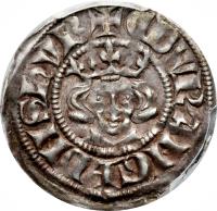 England coin 1 Penny - Edward I - Long Cross (1282 - 1289) obverse obverse of 1 Penny - Edward I - Long Cross (1282 - 1289) coin with SP# 1419 from England. Inscription: + ЄDWR ANGL DNS HYB
