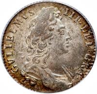 England coin 1 Shilling - William III (1695 - 1697) obverse obverse of 1 Shilling - William III (1695 - 1697) coin with SP# 3497 from England.
