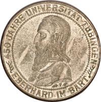 reverse of 3 Reichsmark - Tubingen University (1927) coin with KM# 54 from Germany.