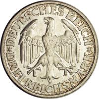 Germany coin 3 Reichsmark - Dinkelsbühl (1928) obverse obverse of 3 Reichsmark - Dinkelsbühl (1928) coin with KM# 59 from Germany. Inscription: DEUTSCHES REICH *DREI REICHSMARK*