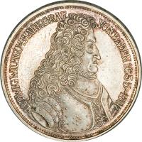 reverse of 5 Deutsche Mark - Markgraf von Baden (1955) coin with KM# 115 from Germany. Inscription: LUDWIG WILHELM MARK GRAF VON BADEN 1655-1707