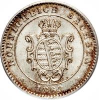 obverse of 20 Pfennige - Johann (1863 - 1866) coin with KM# 1220 from German States.