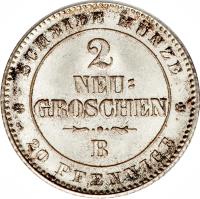 German States coin 20 Pfennige - Johann (1863 - 1866) reverse reverse of 20 Pfennige - Johann (1863 - 1866) coin with KM# 1220 from German States.
