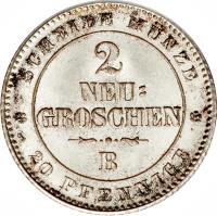 reverse of 20 Pfennige - Johann (1863 - 1866) coin with KM# 1220 from German States.