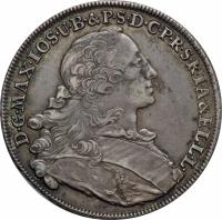 German States coin 1 Thaler - Maximilian III Joseph (1753 - 1759) obverse obverse of 1 Thaler - Maximilian III Joseph (1753 - 1759) coin with KM# 500 from German States. Inscription: D · G · MAX · IOS · U · B · & P · S · D · C · P · R · S · R · I · A · & · EL · L · L ·