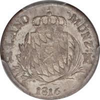 German States coin 1 Kreuzer - Maximilian I Joseph (1806 - 1825) reverse reverse of 1 Kreuzer - Maximilian I Joseph (1806 - 1825) coin with KM# 684 from German States.