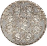 German States coin 1 Conventionsthaler - Ludwig I - Blessing of Heaven (1828) reverse reverse of 1 Conventionsthaler - Ludwig I - Blessing of Heaven (1828) coin with KM# 734 from German States. Inscription: SEGEN DES HIMMELS 1828