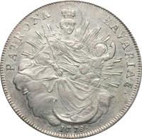 German States coin 1 Conventionsthaler - Carl Theodor (1778 - 1794) reverse reverse of 1 Conventionsthaler - Carl Theodor (1778 - 1794) coin with KM# 563 from German States. Inscription: PATRONA BAVARIAE 1778